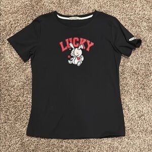 Lucky Brand Black Tee with Red Graphic